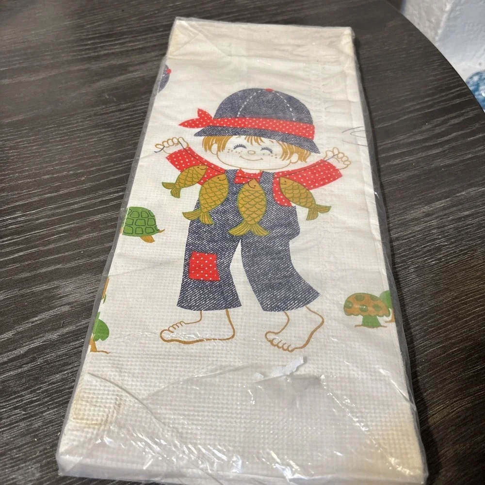 Hallmark Paper Party Little Boy Fishing Tablecloth Table Cover 60 X 102